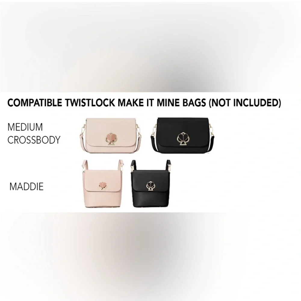 Flap only Kate Spade Make it Mine Pink Faux Fur Twistlock flap